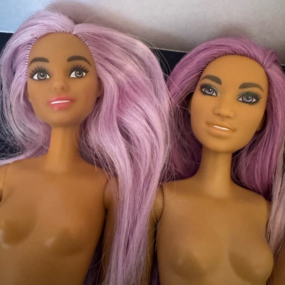 Three Barbies Rockstars with Lavender/Pink Hair EUC 2015 - Picture 3 of 9